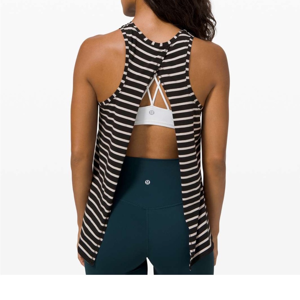lululemon athletica all tied up tank Black and White Striped